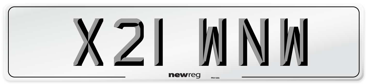 X21 WNW Number Plate from New Reg